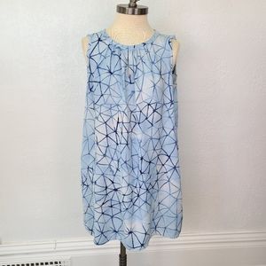 Simply Vera Vera Wang Blue Batik Sleeveless Shift Dress